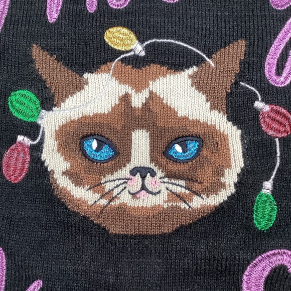 Divided Ugly Christmas Sweater Meowy X-Mas - Picture 3 of 9